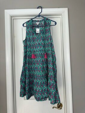 J. crew tiered Indian block  printed dress